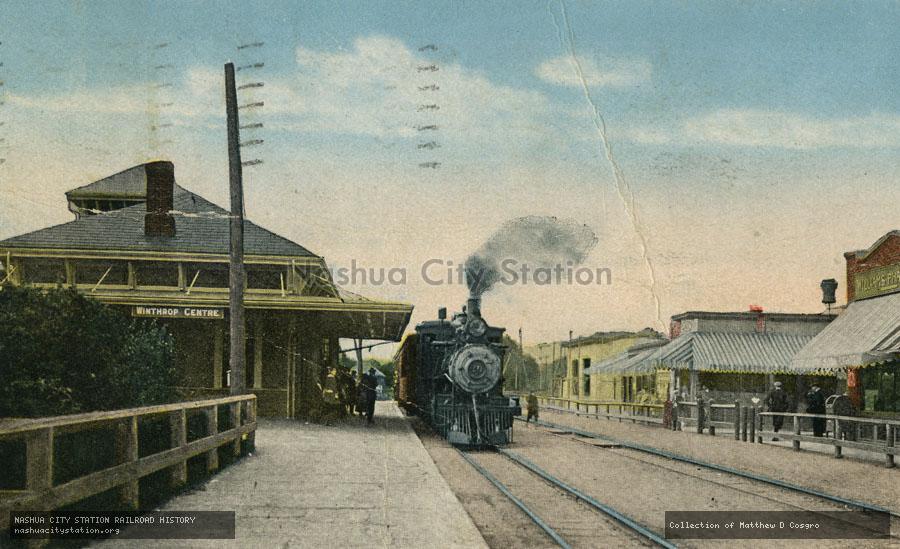 Postcard: Centre Railway Station, Winthrop, Massachusetts